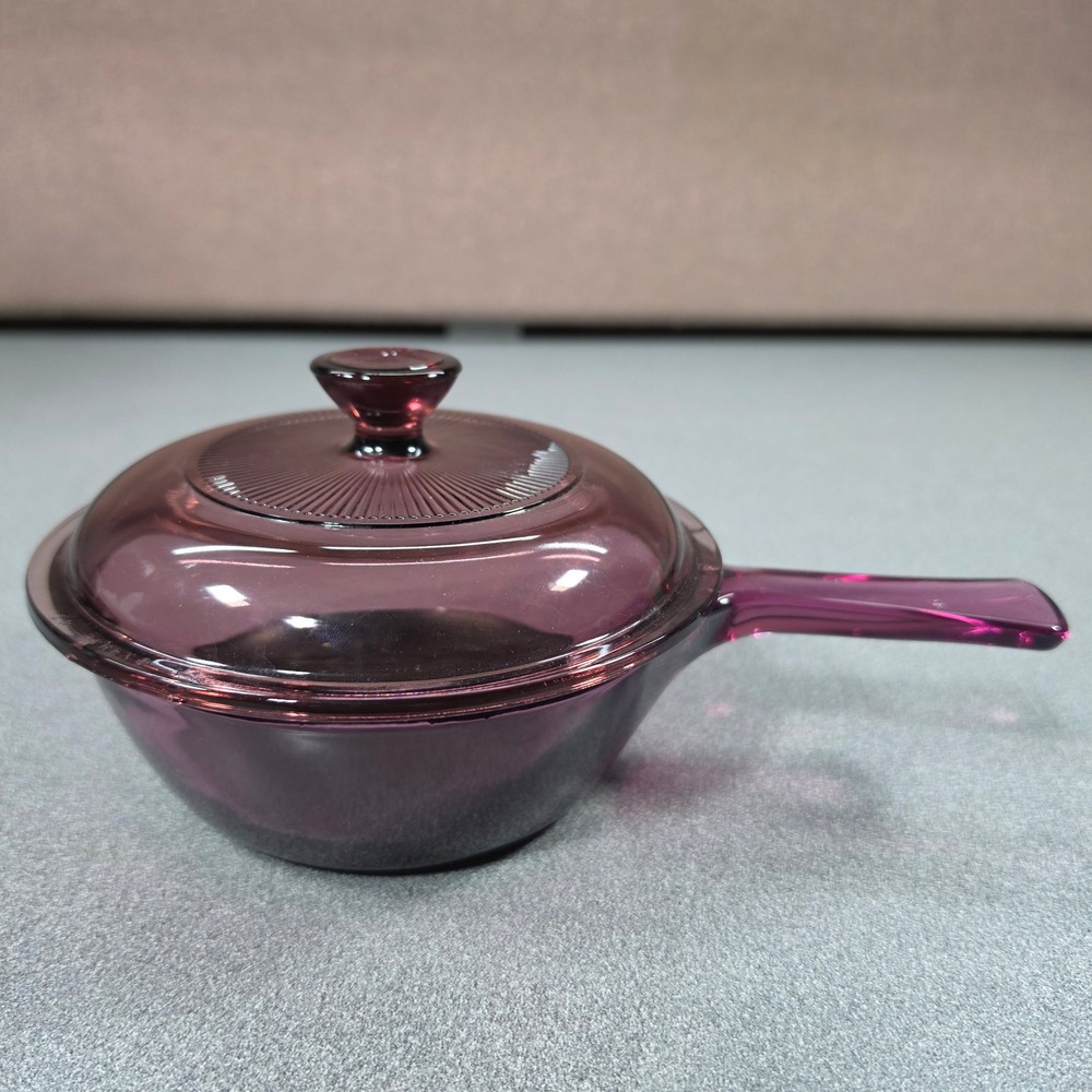 Visions Corning Saucepan Cranberry Glass 0.5L V-81 Purple Excellent Cookware